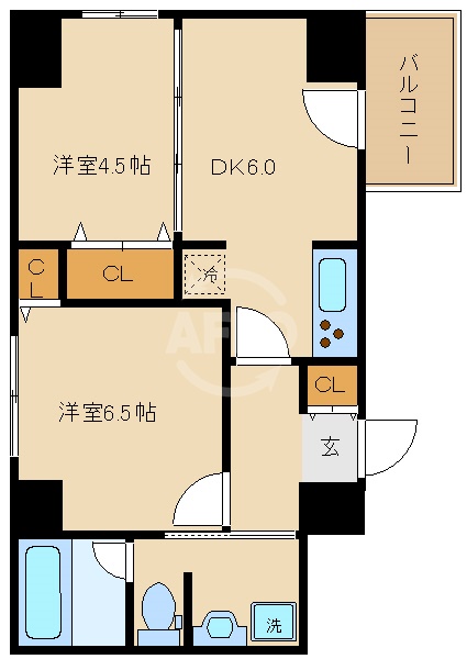 Zeus難波CUBEの間取り