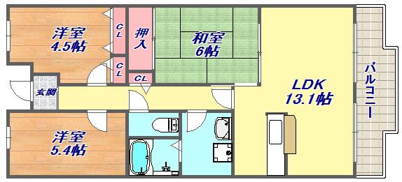 オルテンシアＫＯＢＥの間取り