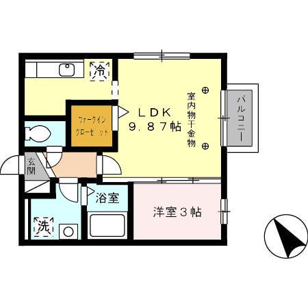 金沢市長田のアパートの間取り