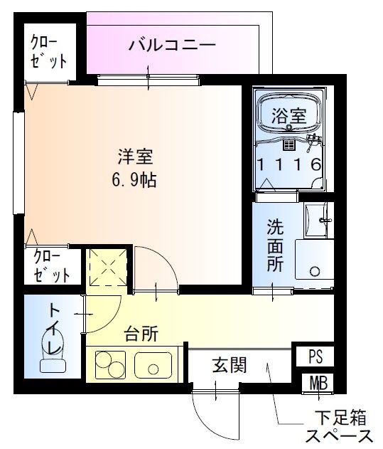 大阪市東淀川区豊里のアパートの間取り