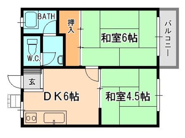 寿ハイツI，IIの間取り