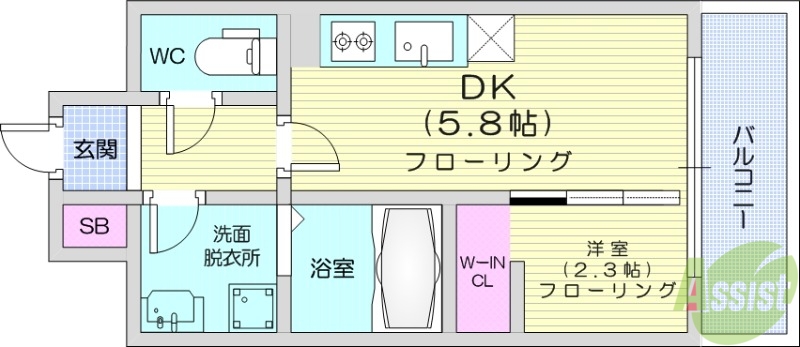 【デュオフラッツ仙台木町通エアリの間取り】