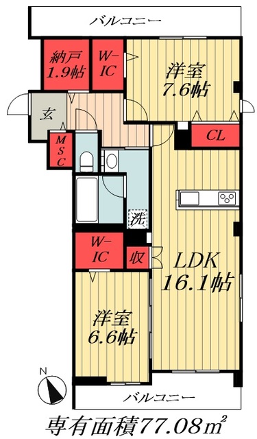 江東区南砂のマンションの間取り