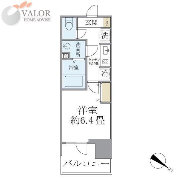 横浜市西区桜木町のマンションの間取り