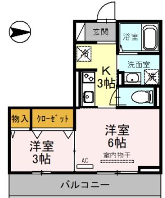 さいたま市大宮区大成町のアパートの間取り