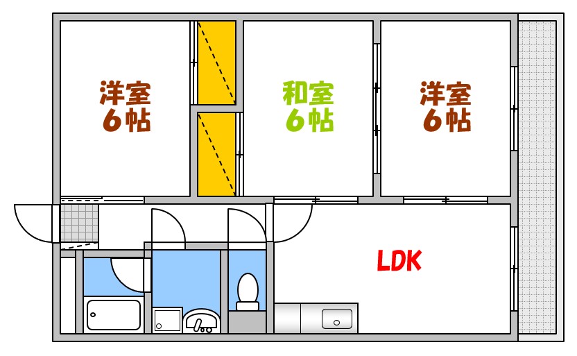 広島市中区吉島西のマンションの間取り