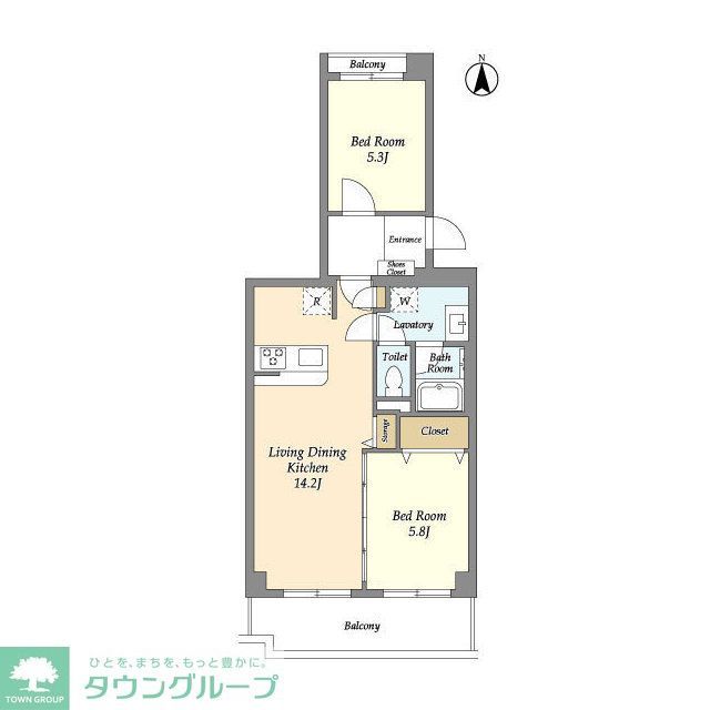 足立区竹の塚のマンションの間取り