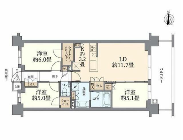 世田谷区経堂のマンションの間取り