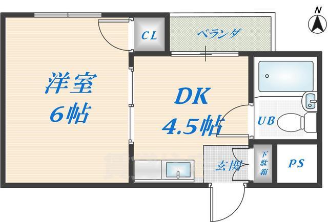 東大阪市足代のマンションの間取り