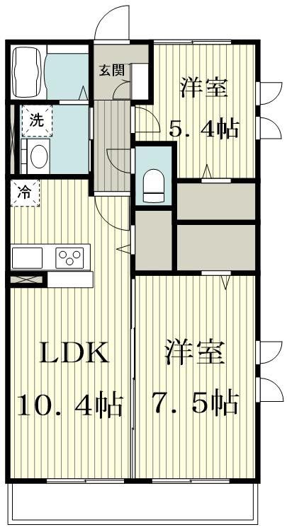 大和市下鶴間のアパートの間取り