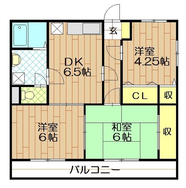 坂戸市大字森戸のマンションの間取り