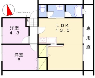 姫路市阿保のアパートの間取り