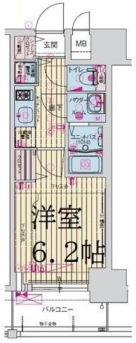 大阪市中央区瓦屋町のマンションの間取り