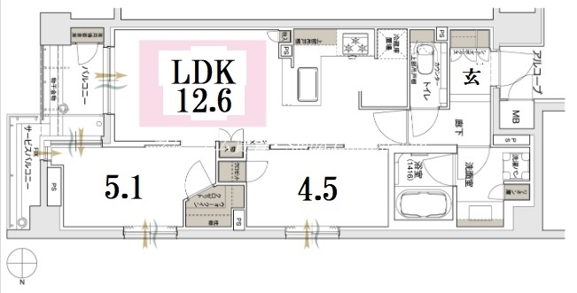 【ブランズ御池西洞院の間取り】