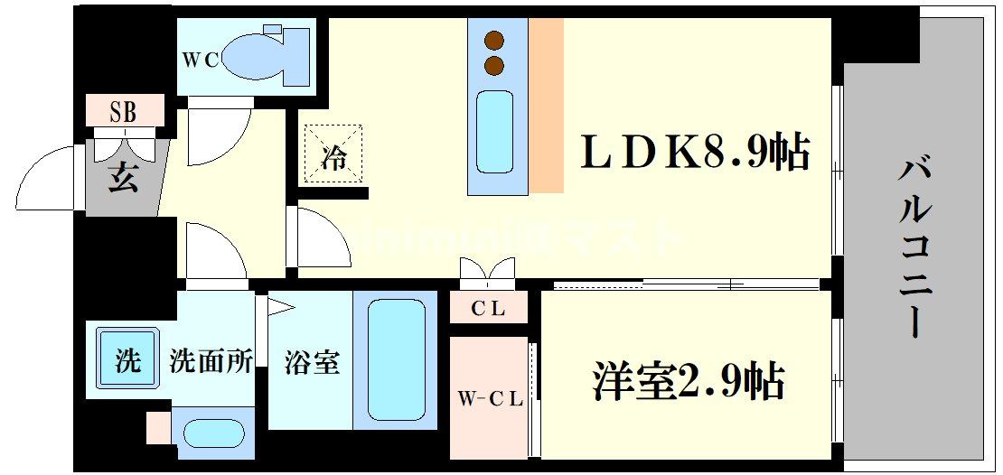 大阪市浪速区下寺のマンションの間取り