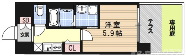 アクアプレイス京大北OXの間取り