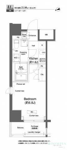 プラウドフラット門前仲町Iの間取り