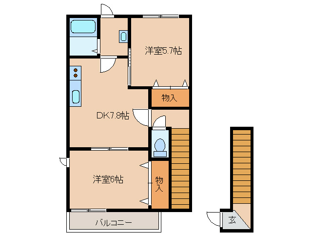 上田市保野のアパートの間取り