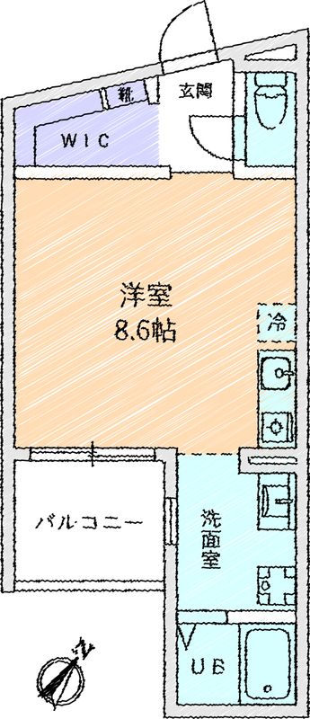 小田急小田原線 小田急相模原駅 徒歩6分 3階建 築4年の間取り写真