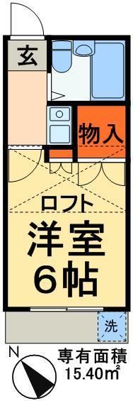 京成松戸線 上本郷駅 徒歩8分 2階建 築40年の間取り写真