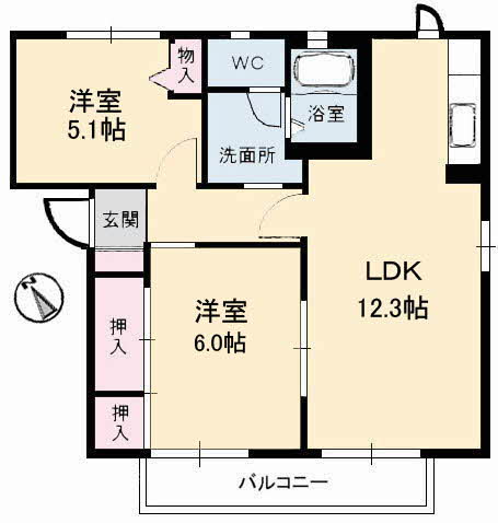 ローズタウン1番館の間取り