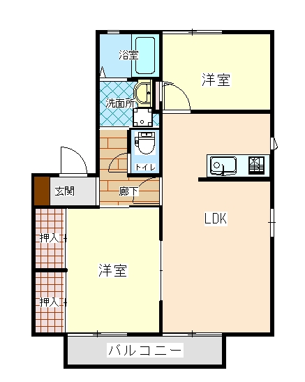 バリュージュ東仁井令　C棟の間取り