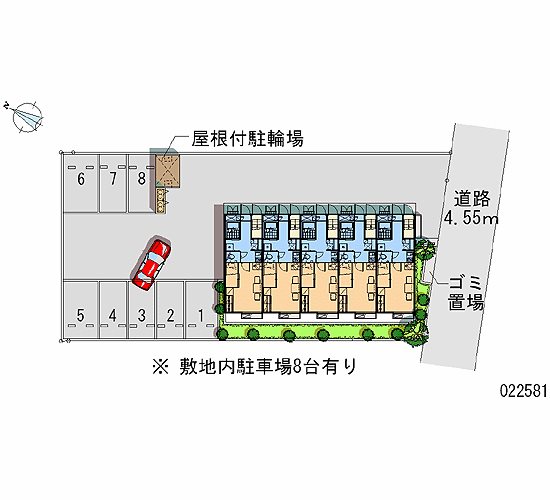 【西多摩郡瑞穂町大字高根のアパートの駐車場】