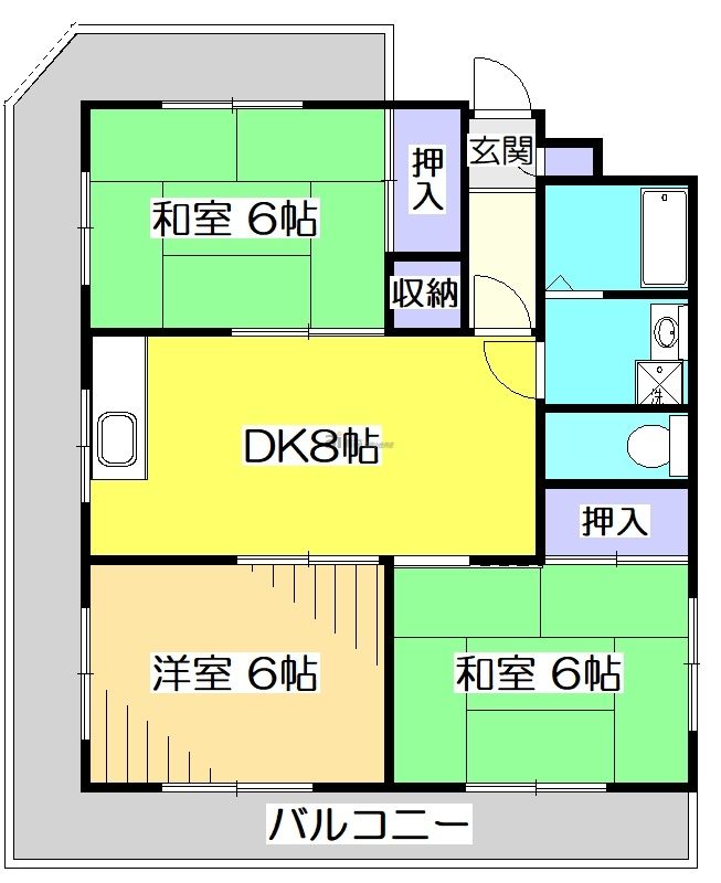 東京都府中市武蔵台２（マンション）の賃貸物件の間取り