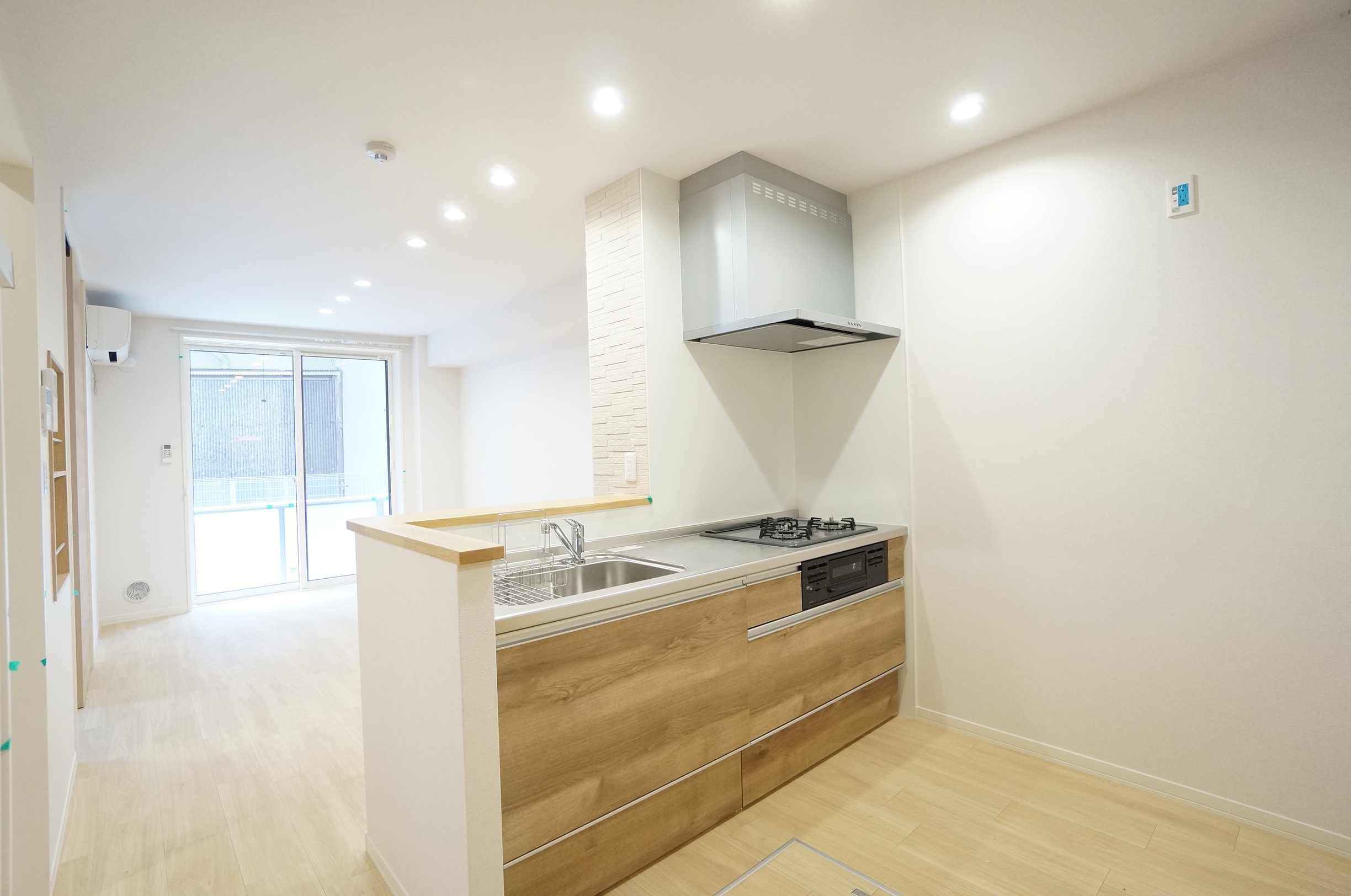 キッチン　ガスレンジ付対面式システムキッチン