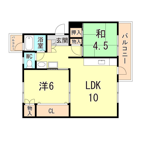 神戸市須磨区高尾台のマンションの間取り