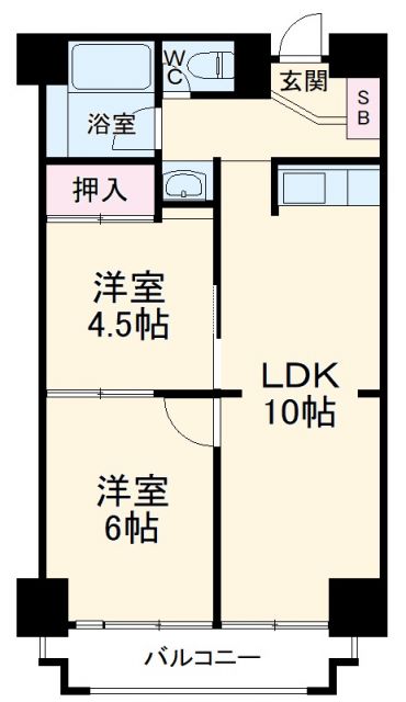 松戸市松戸新田のマンションの間取り