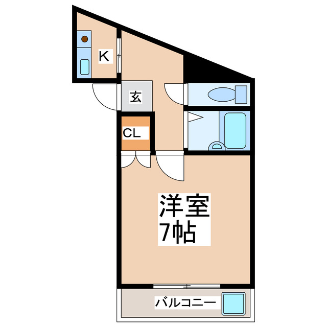 熊本市中央区渡鹿のマンションの間取り