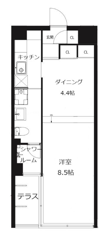 AKHC（1DK）の間取り