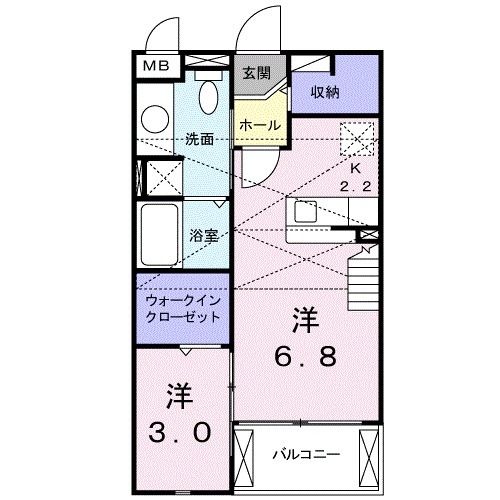 新居浜市坂井町のアパートの間取り