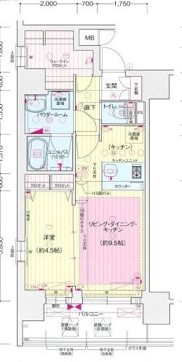 愛知県名古屋市中区錦１（マンション）の賃貸物件の間取り