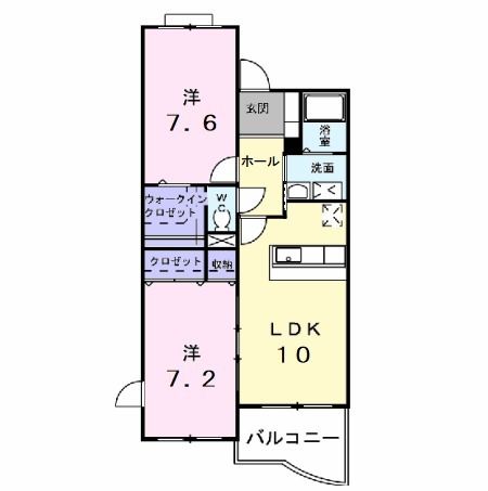 鹿嶋市大字宮中のマンションの間取り