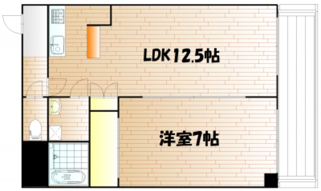 岡山市北区下中野のマンションの間取り