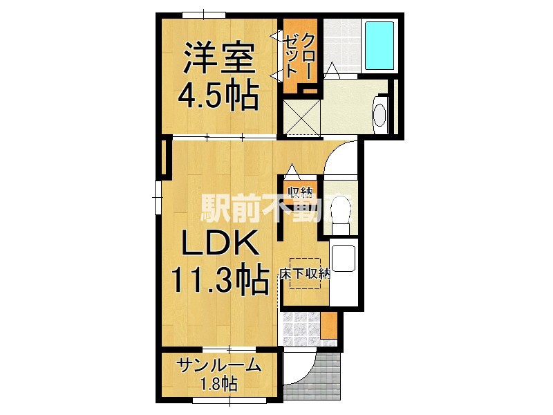 筑紫野市美しが丘北のアパートの間取り