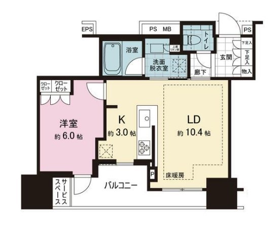 豊島区東池袋のマンションの間取り