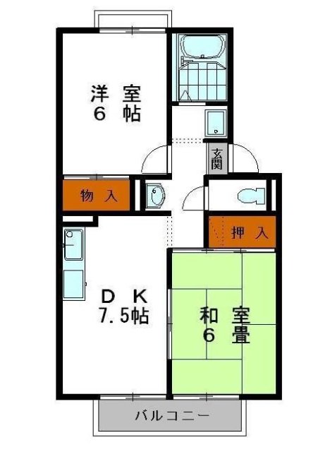 姫路市白浜町のアパートの間取り