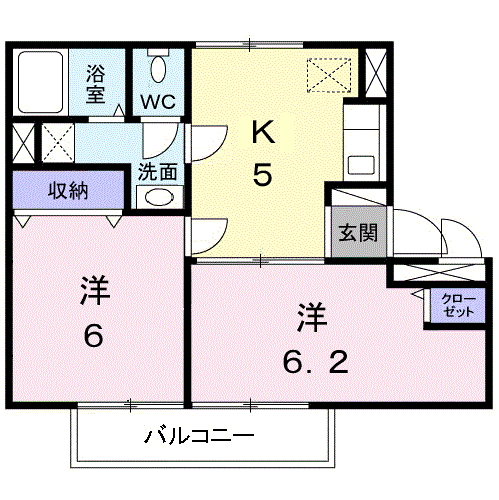 高松市国分寺町新居のアパートの間取り