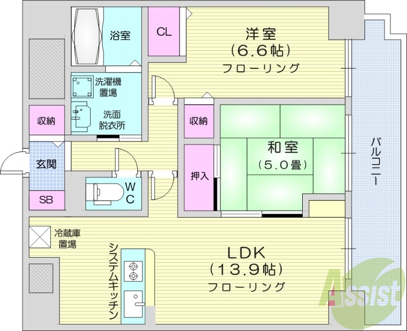 シビックコート苗穂駅前の間取り