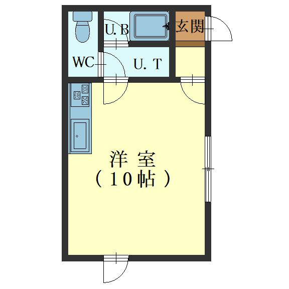 函館市八幡町のアパートの間取り