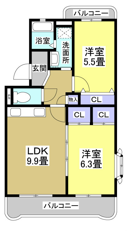 磐田市森下のマンションの間取り