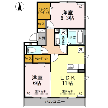 アルページュ大森　I棟の間取り