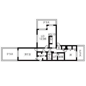 札幌市中央区宮の森一条のマンションの間取り