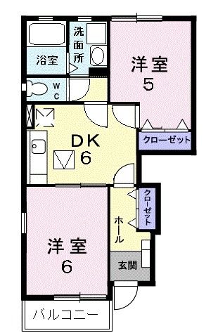 筑紫野市大字常松のアパートの間取り