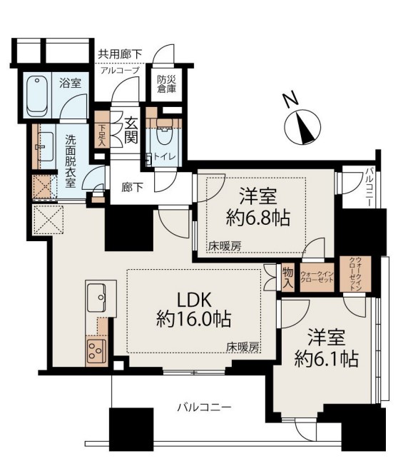 港区新橋のマンションの間取り