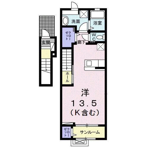 高岡市野村のアパートの間取り