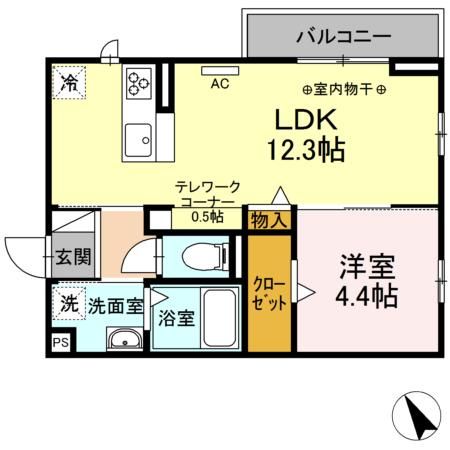 四日市市羽津山町のアパートの間取り